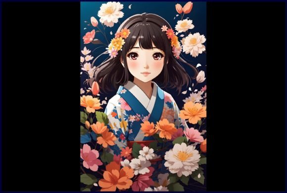 Download Japanese Cute Anime with Flowers - Japanese cute Collection