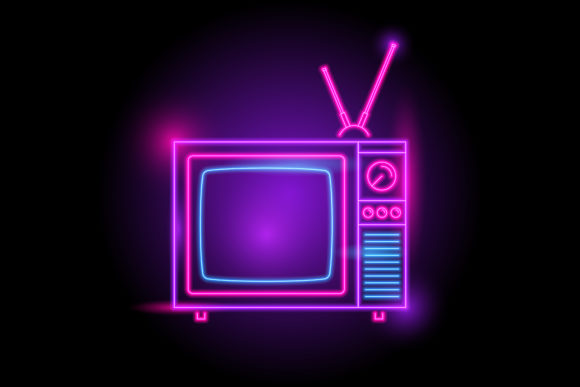Download Old Television Analog Neon Style - Premium Resources