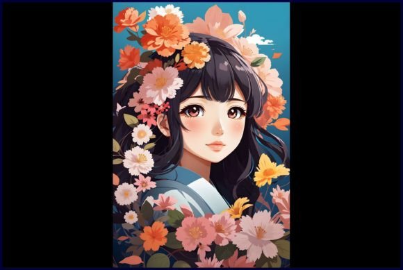 Download Japanese Cute Anime with Flowers - Japanese cute Collection